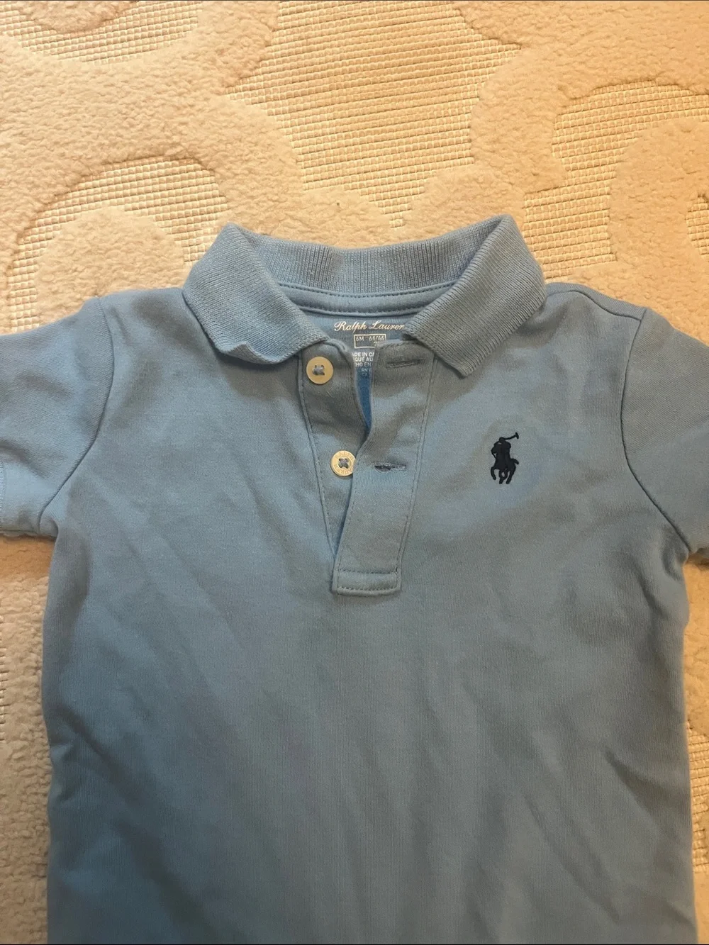 Ralph Lauren Light Blue Polo One-Piece Bodysuit